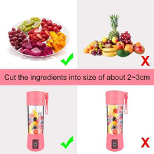 Portable USB Electric Juicer Bottle – 6-Blade Rechargeable Blender Cup (380ml)