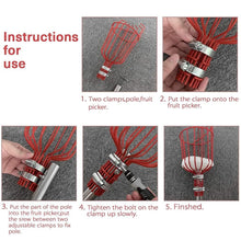 Fruit Picker with Basket – Telescopic Pole Tool for Harvesting Fruits (Pack of 1)