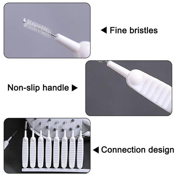 10-Piece Crevice Cleaning Brush Set – Anti-Clog Shower & Nozzle Cleaner