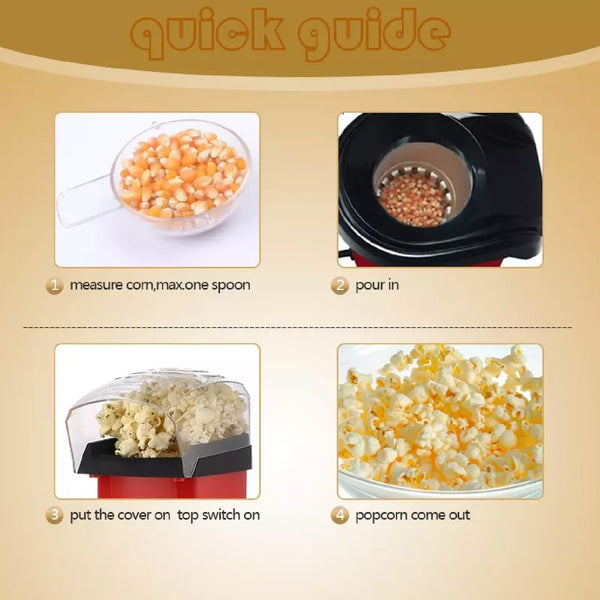 Electric Hot Air Popcorn Maker – Oil-Free Snack Machine for Home Use