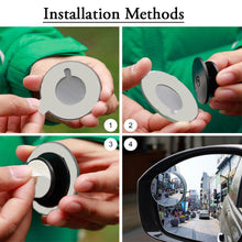Frameless Blind Spot Round Wide-Angle Adjustable Convex Rear View Mirror (2 Pc Set)