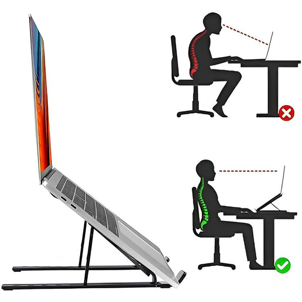 Home Foldable Height Adjustable Laptop Stand – Ergonomic Design with Overheating Protection (1 Pc)
