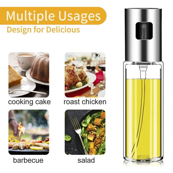 Glass Oil Sprayer Dispenser – 100ml Refillable Bottle for Cooking, BBQ & Baking