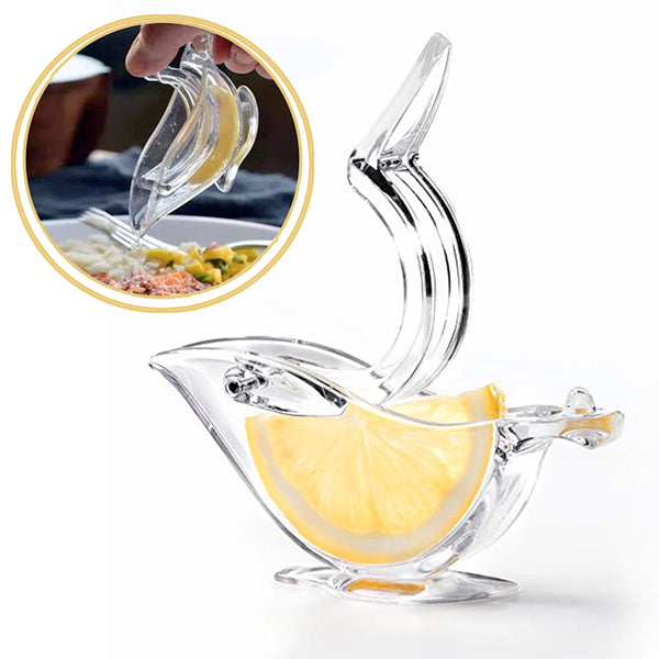 Bird-Shaped Manual Lemon Squeezer – Transparent Citrus Juicer for Lemon, Lime & Orange
