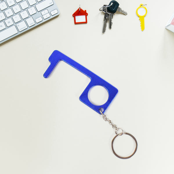 Metal Safe Touch Keychain Tool – No-Contact Door Opener & Utility Hook (Key Shape Design)
